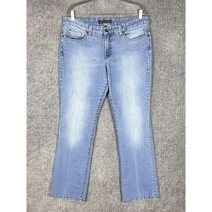 Nine West Bleecker Bootcut Jeans Womens Size 14 Long Stretch Blue Denim 5 Pocket